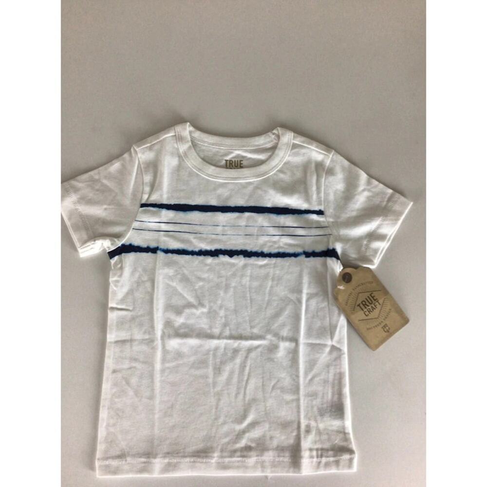 True Craft Boys White Solid Cotton Crew Neck Short Sleeve T Shirt Size 4T
